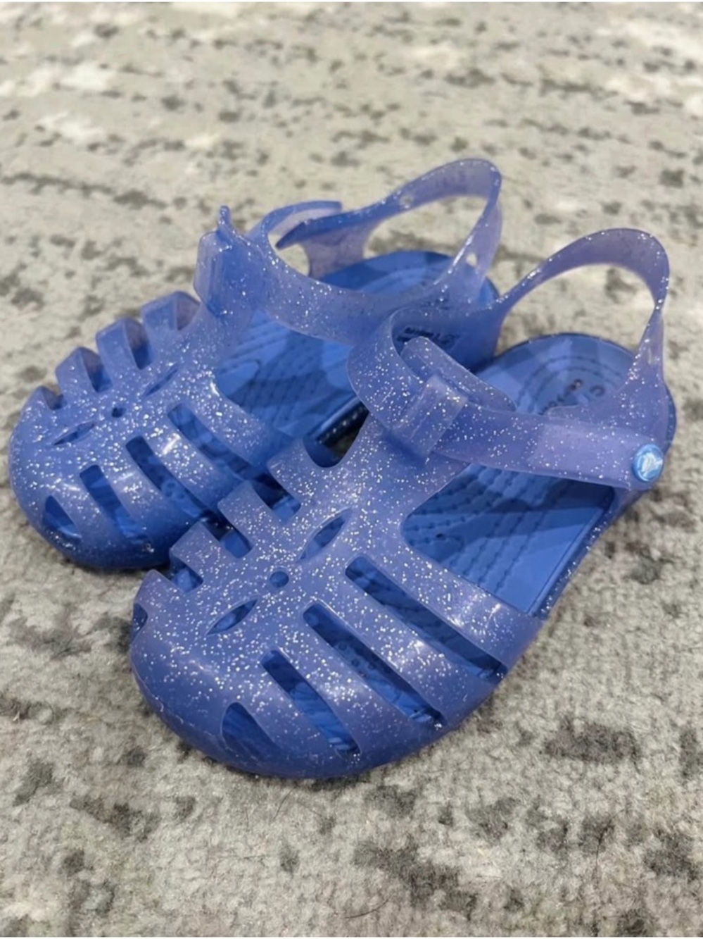 Little Girls Crocs Sparkle Jelly Sandals - Blue size toddler 8